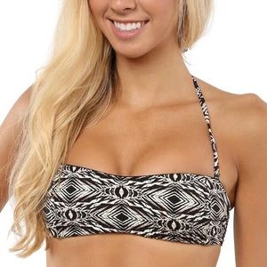 🆕 Volcom Sister Tribe Smocked Bandeau Bikini Top